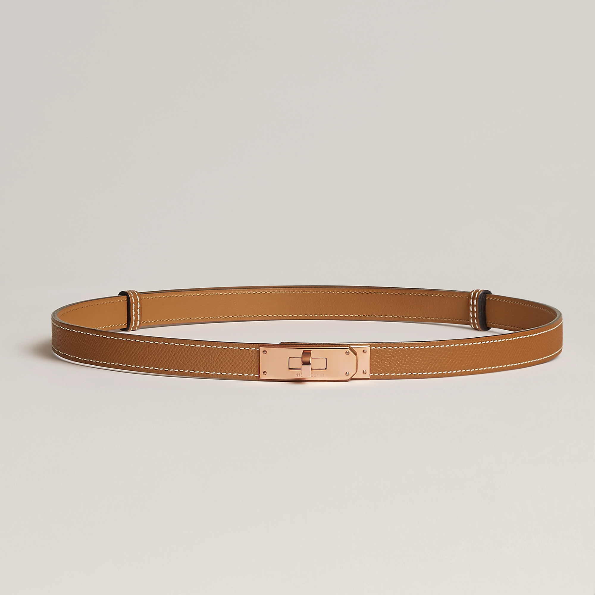 HERMES KELLY BELT GOLD CD 金棕色/玫瑰金扣