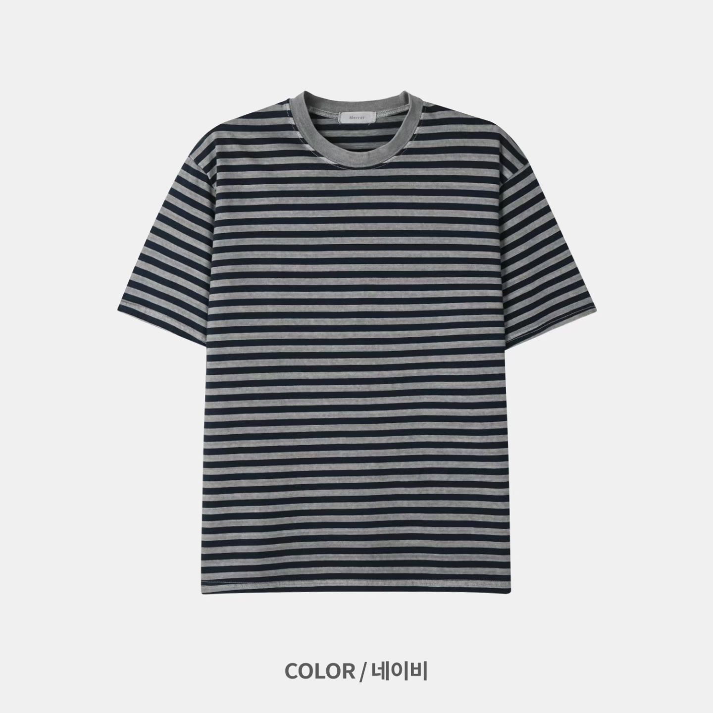 K43 個性洗舊條紋T shirt