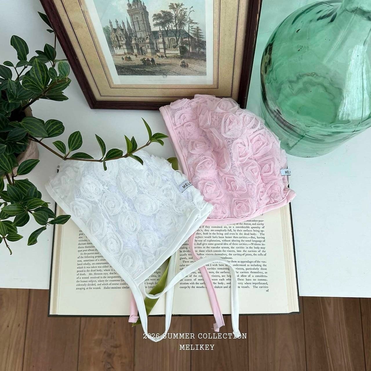 Melikey Rose Lace Swim Cap