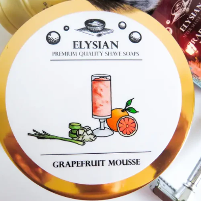 Elysian Soap Shop｜葡萄柚慕斯手工剃鬚皂 Grapefruit Mousse Shaving Soap (4oz)