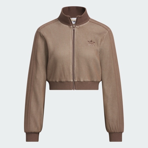 Adidas 愛迪達 Crop Tt KC2645 女 立領外套 運動外套 休閒穿搭 棕 亞版 短版