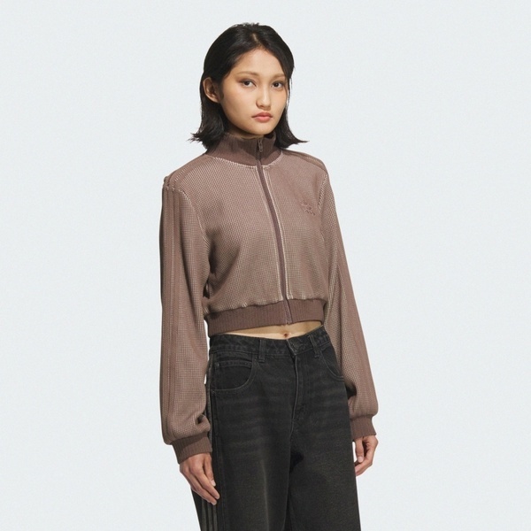 Adidas 愛迪達 Crop Tt KC2645 女 立領外套 運動外套 休閒穿搭 棕 亞版 短版