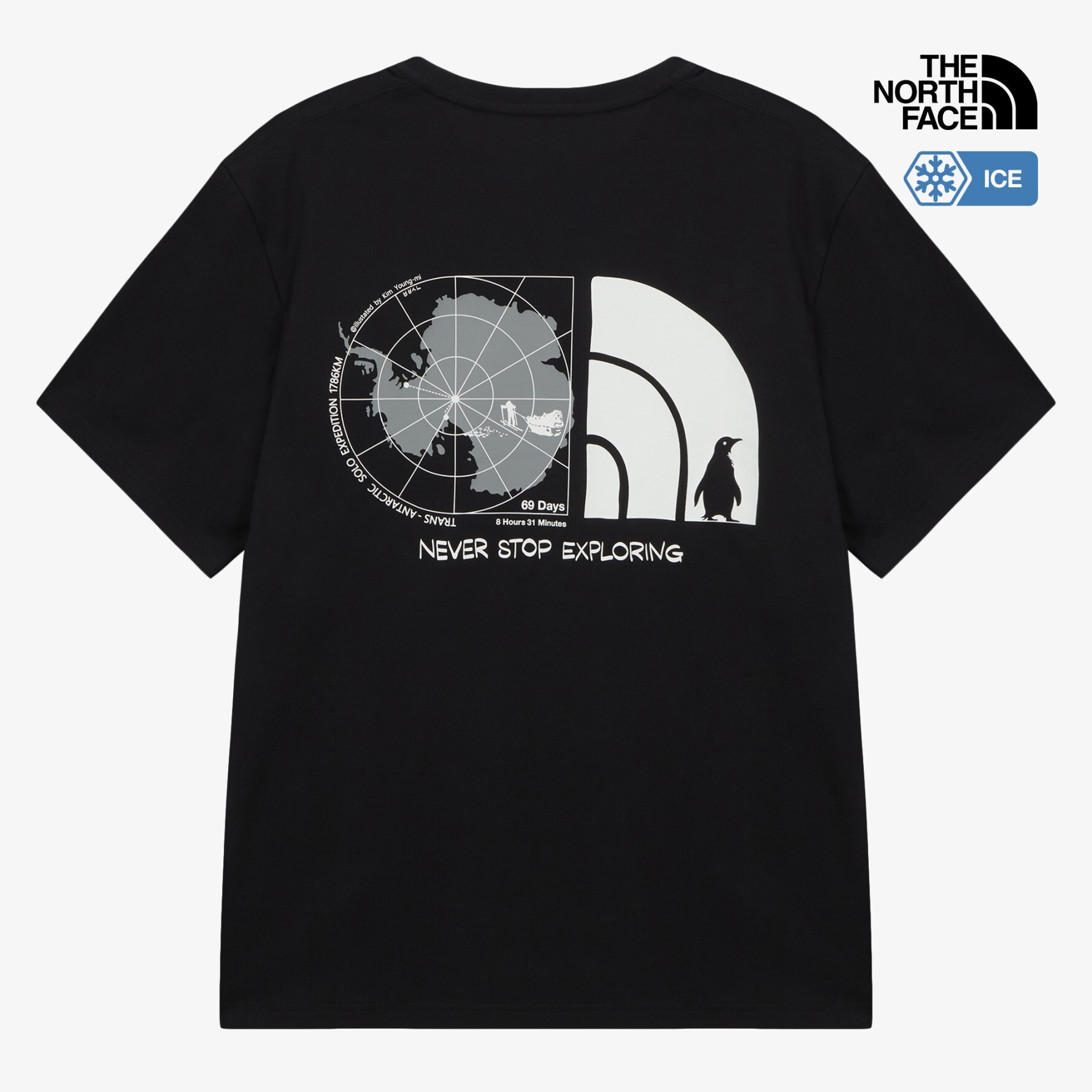 【代購】 THE NORTH FACE 26SS 69DAYS 南極探險地圖機能涼感短袖 T 恤 韓國限定 NT7US62