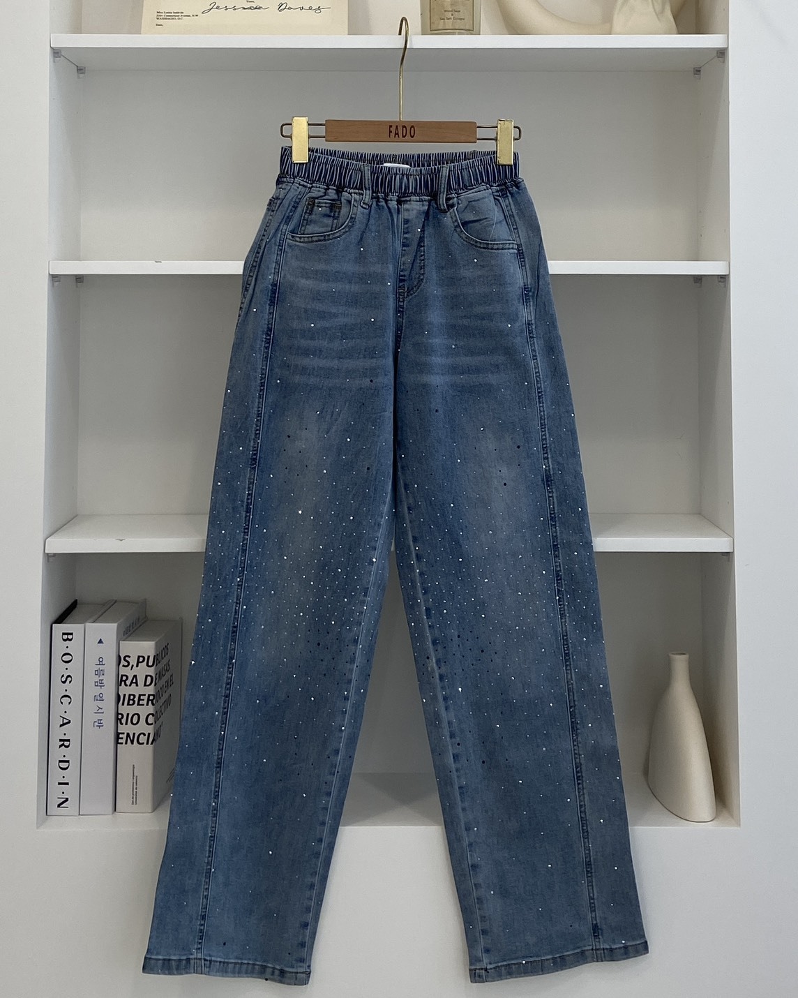 法朵Fado shop｜燙鑽鬆緊牛仔褲 259C028 一色