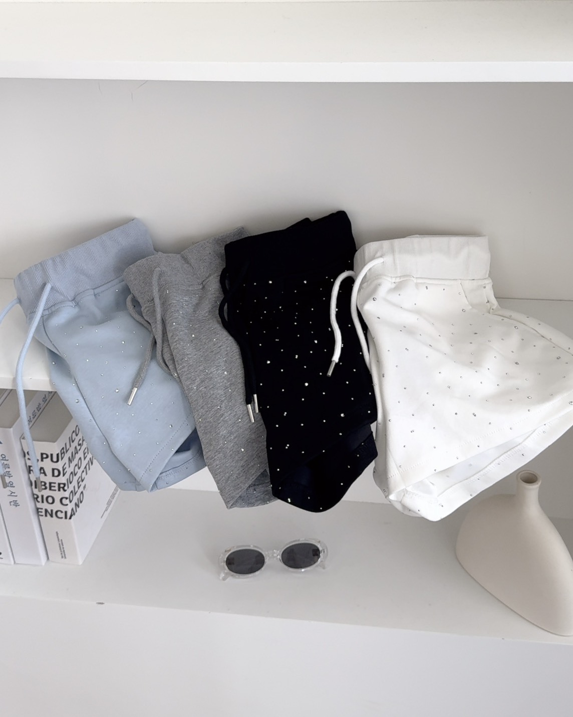 法朵Fado shop｜閃鑽系列💎日常棉質水鑽短褲  2205001 四色