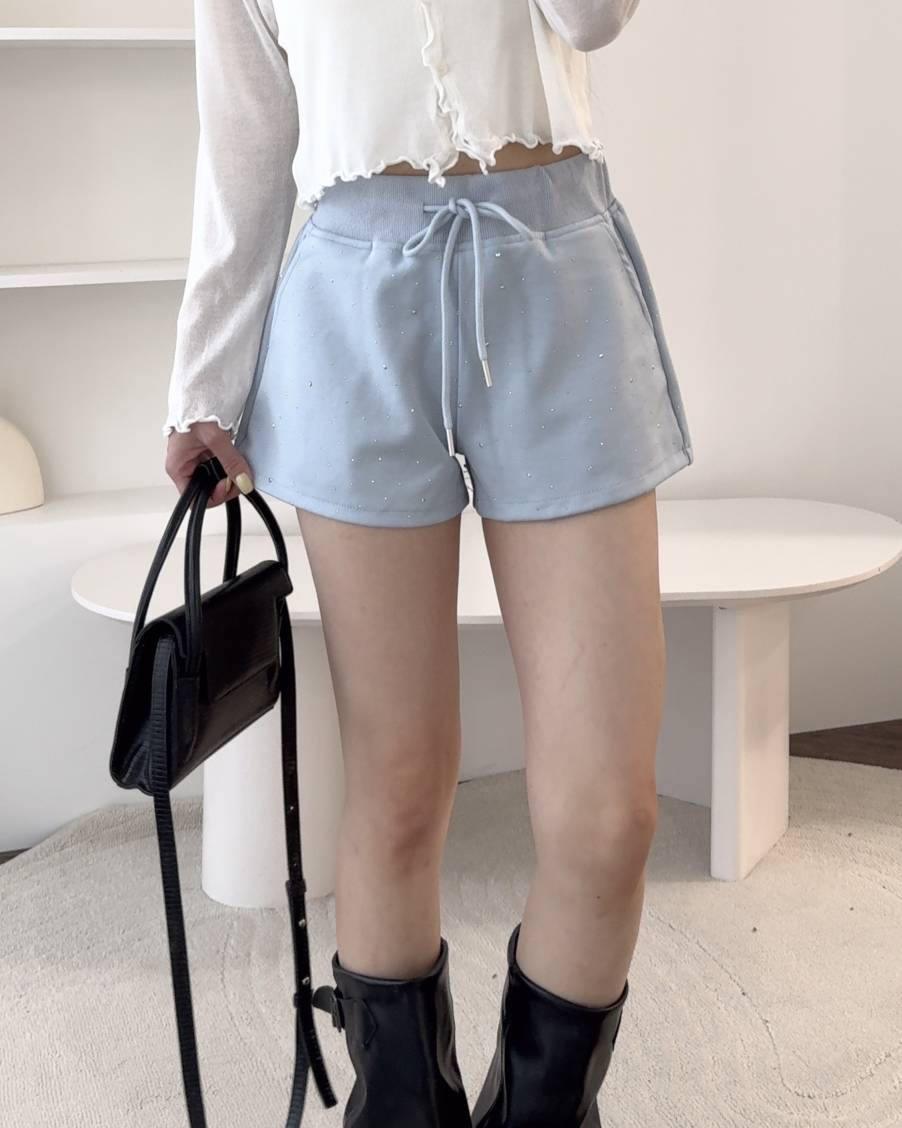 法朵Fado shop｜閃鑽系列💎日常棉質水鑽短褲  2205001 四色