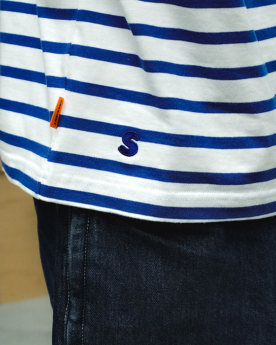 BORDER S/S TEE - BLUE