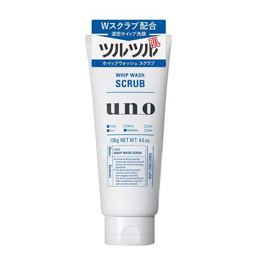 Shiseido 資生堂 Uno 男士毛孔清透磨砂潔面乳130g 藍色 (Barcode: 4550516494603)