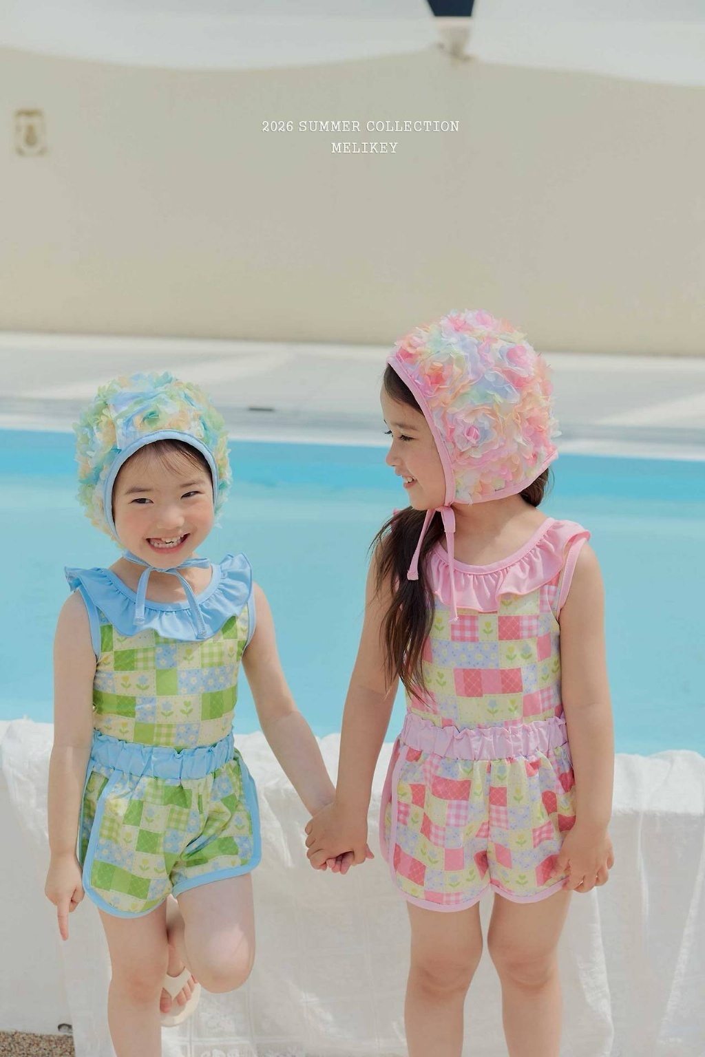 正韓夏MELIKEY  兩色鬱金香格子泳褲