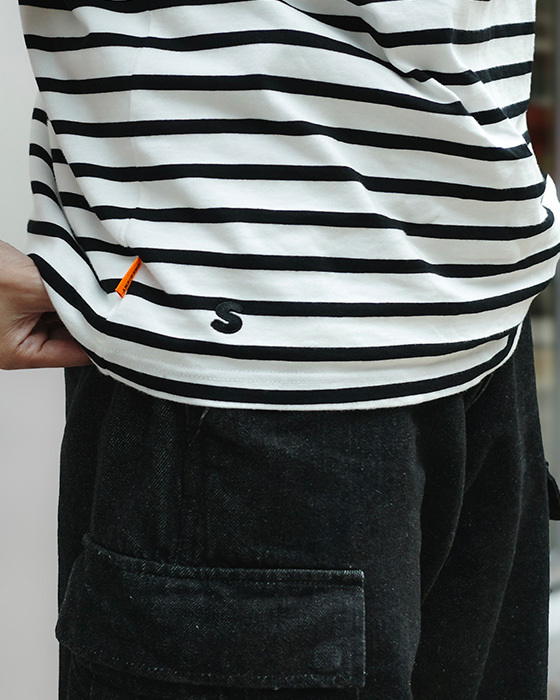 BORDER S/S TEE - WHITE