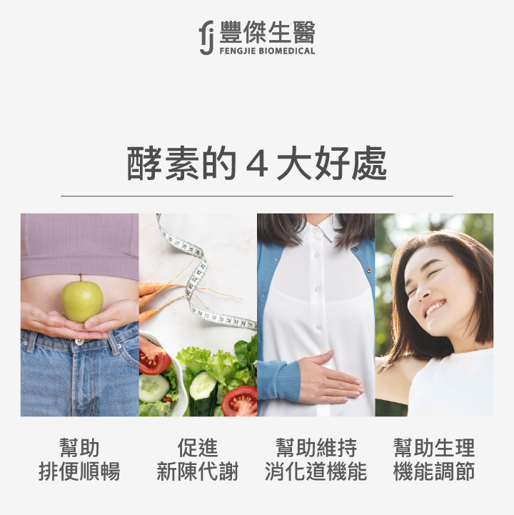 酵素的4大好處:幫助排便順暢、促進新陳代謝、幫助維持消化道機能、幫助生理機能調節