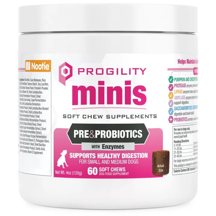 美國Nootie Progility Mini 小型及中型犬消化支持配方 60粒
