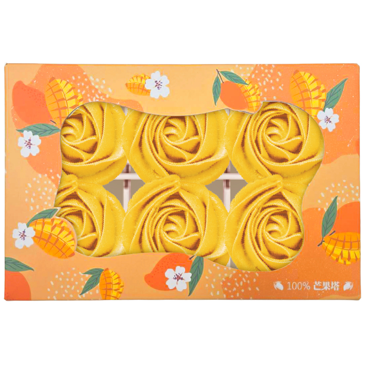 【法布甜】夏日芒果玫瑰塔禮盒（6入組）｜減糖季節限定、盛夏濃郁芒果下午茶推薦