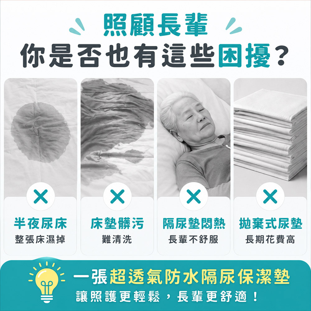 台灣製|超透氣防水隔尿保潔墊