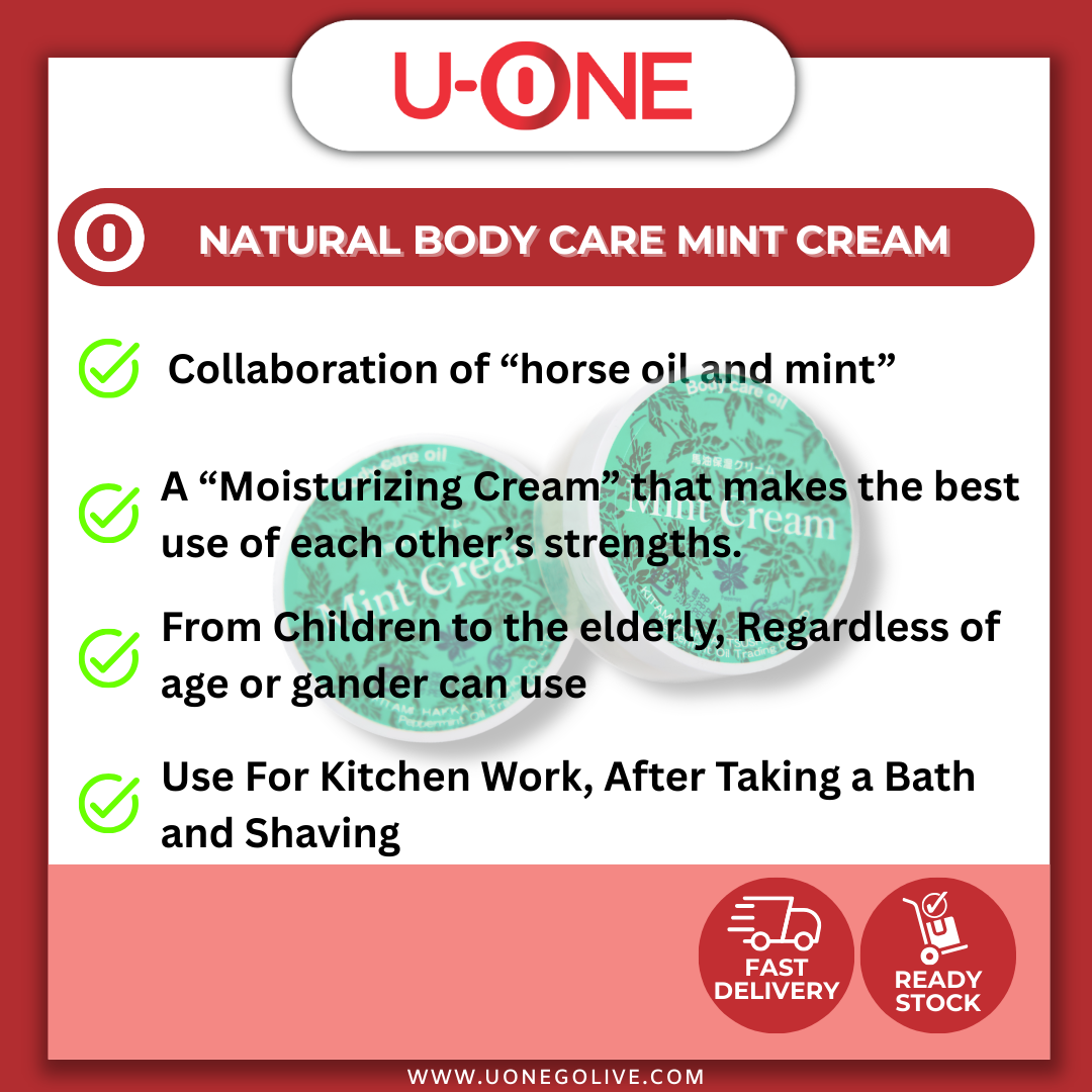 U-ONE | Japan | Hinoki Mint Cream | Body Care Oil | Peppermint Oil | 20g