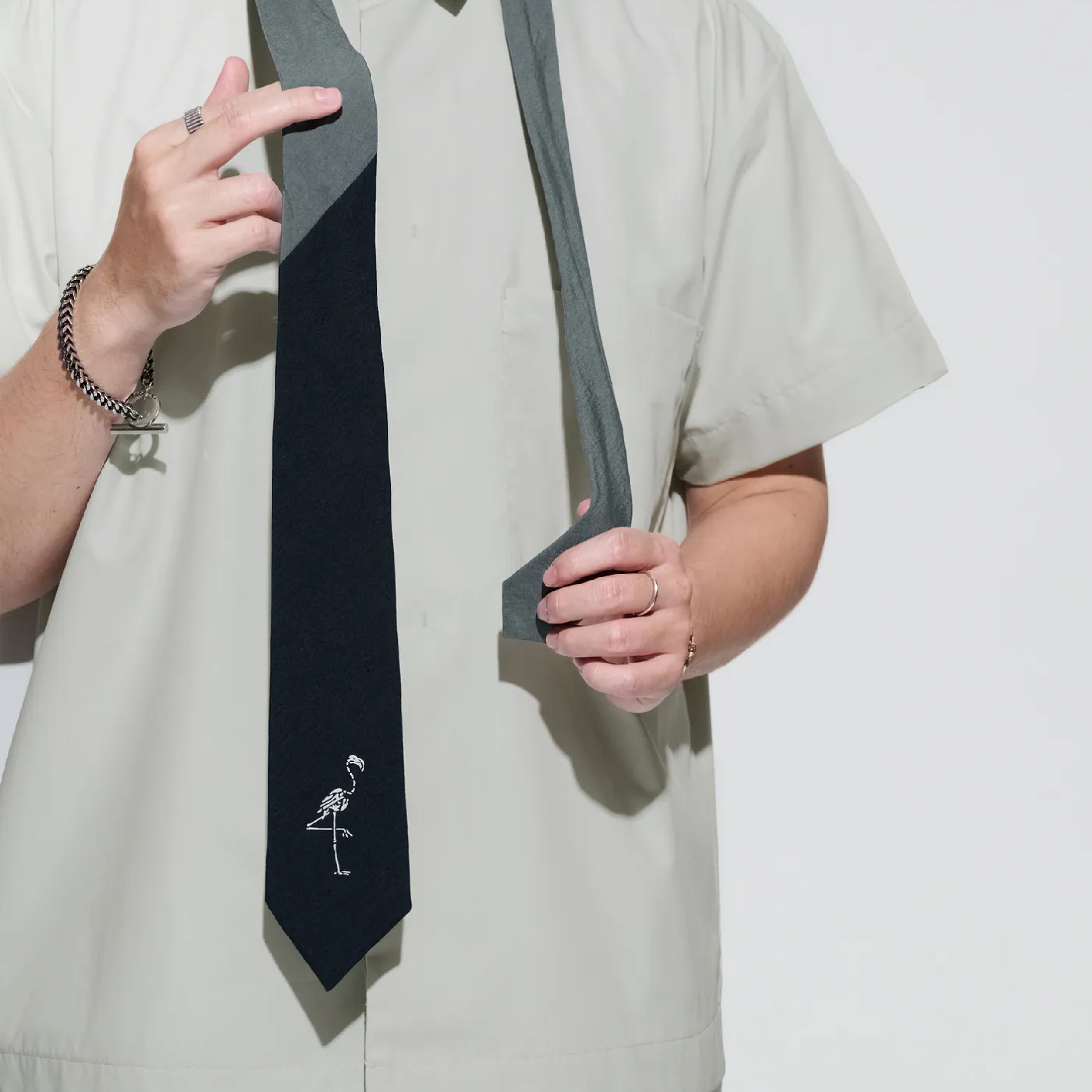 MELSIGN Two-tone Crane Tie