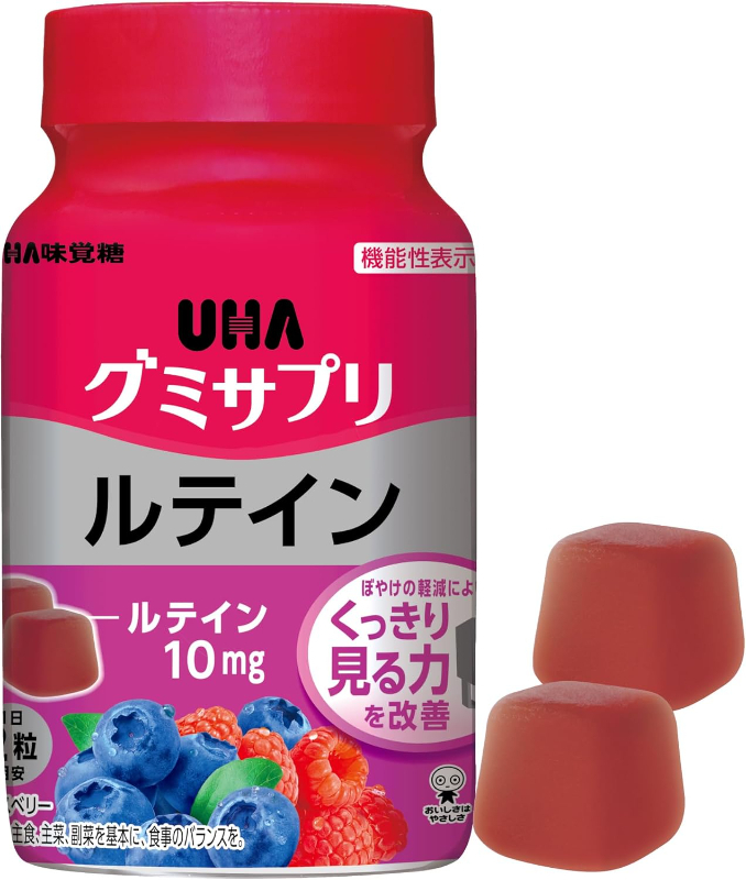日本 UHA味覺糖 葉黃素軟糖 30日份 綜合莓果風味 3C用眼保養