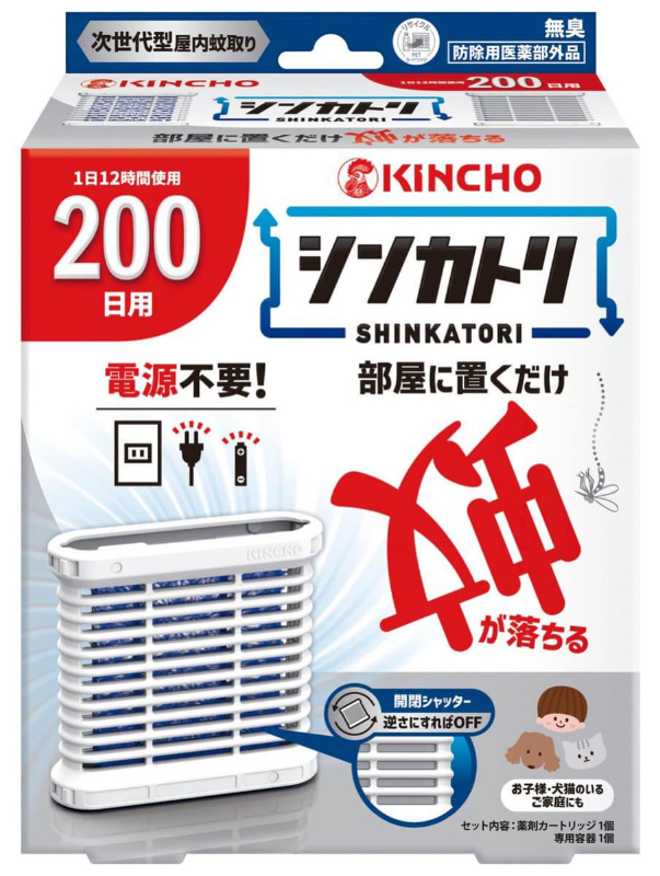 日本Kincho金雞 SHINKATORI免插電蚊香200日(套裝組/補充片)