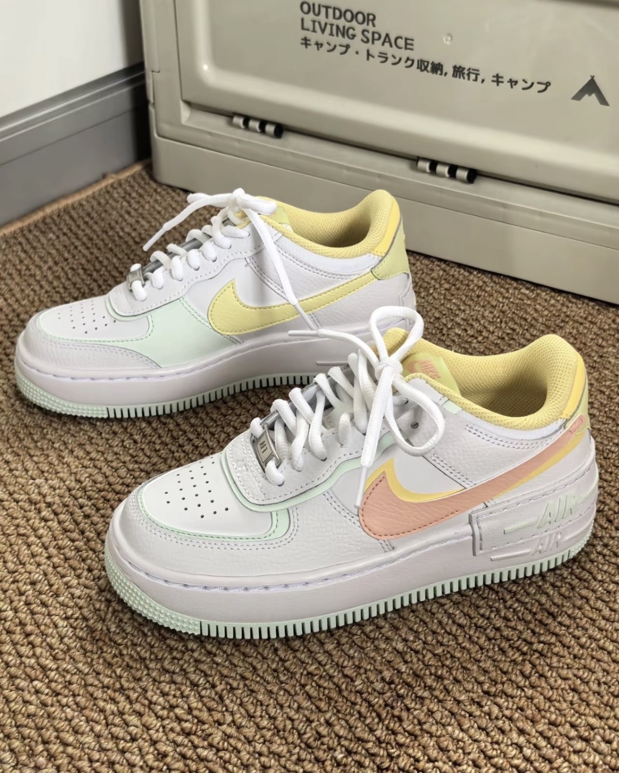 女鞋 NIKE W AIR FORCE 1 SHADOW 白綠黃 解構 層次 拼接 增高 休閒鞋【IV3221-181】AF1 WAF1