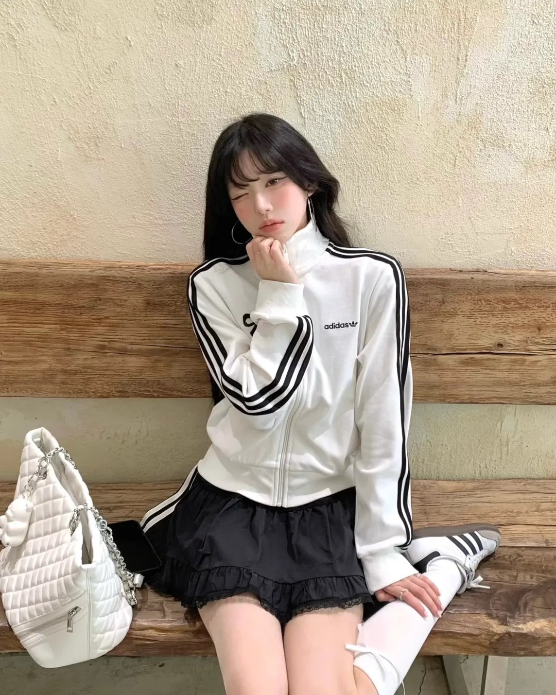 ADIDAS ORIGINALS 愛迪達 蝴蝶結 短版 薄外套 2色