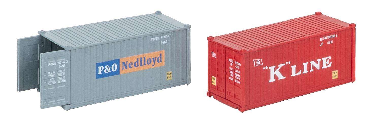Faller 182006 HO規 20英尺 K-LINE 和 P&O貨櫃.套件