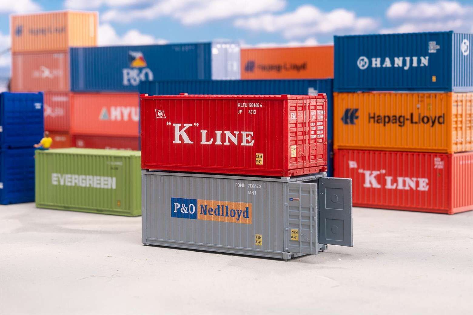 Faller 182006 HO規 20英尺 K-LINE 和 P&O貨櫃.套件