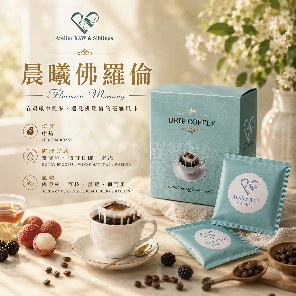 晨曦佛羅倫｜精品濾掛咖啡 (10入/盒)