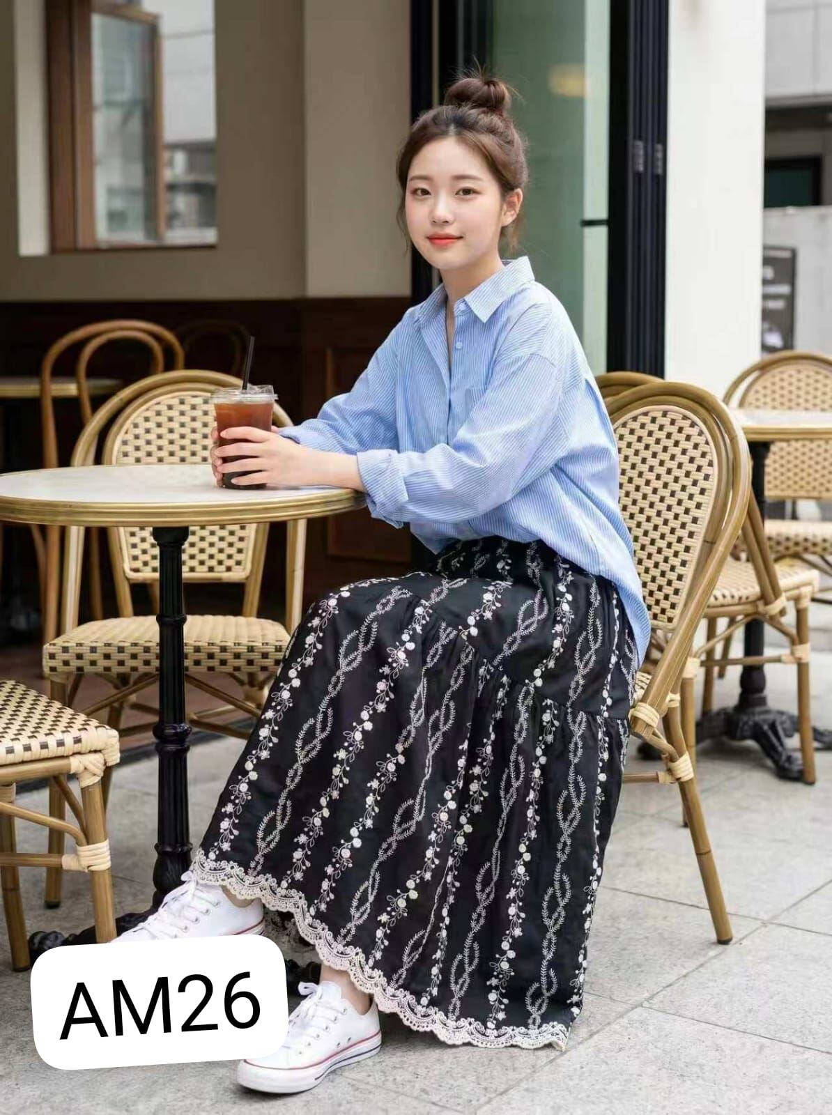 AM26   橡根裙  M:腰26-40 長31 /L:腰28-42 長31 $279