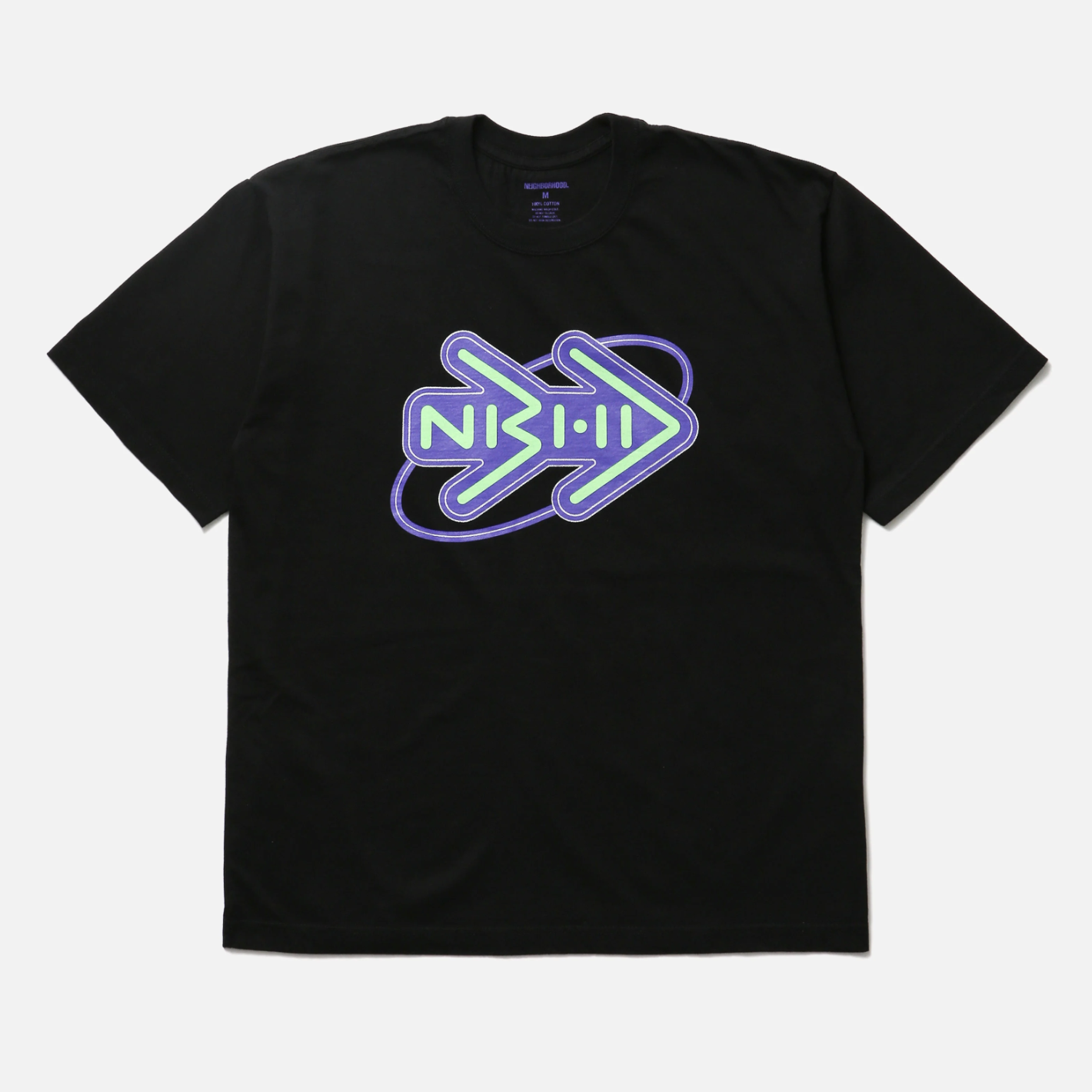 -(B3b04)-NEIGHBORHOOD  NH . TEE SS-17 NBHD 符號 膠印短Ｔ 黑色-261PCNH-ST17