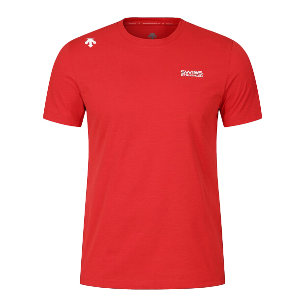 【 DESCENTE｜UNI SHORT SLEEVE T-SHIRTS 運動短TEE - 紅 】