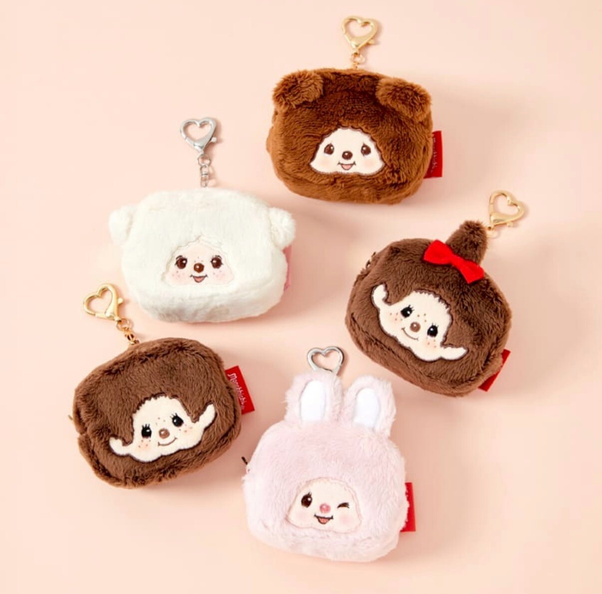 🇰🇷限定Monchhichi 夢奇奇毛絨臉部造型收納包吊飾🌸