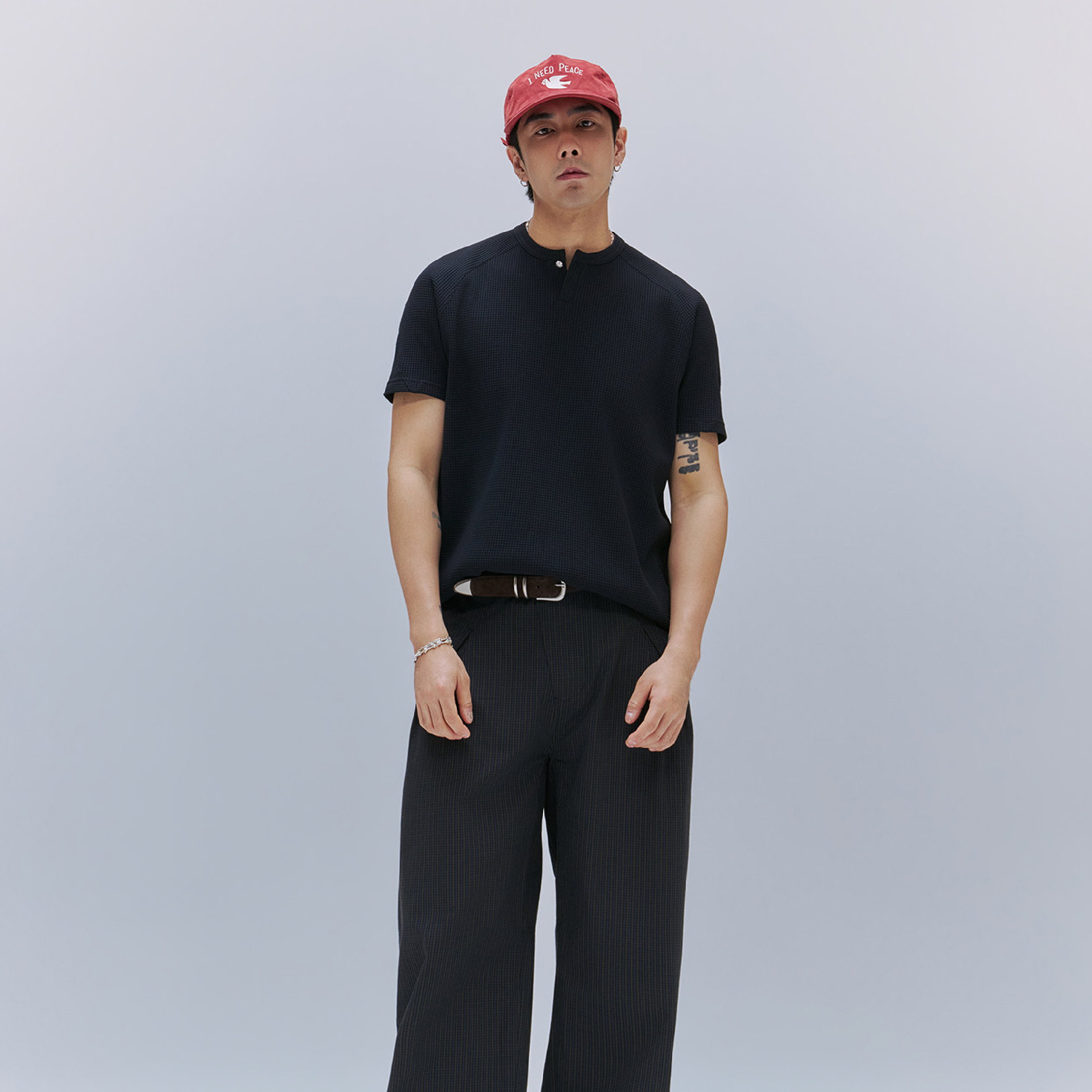 TANOXI SOLOTEX® Waffle Knit V-Neck Tee 華夫格 V領短Tee [TNX-T425]