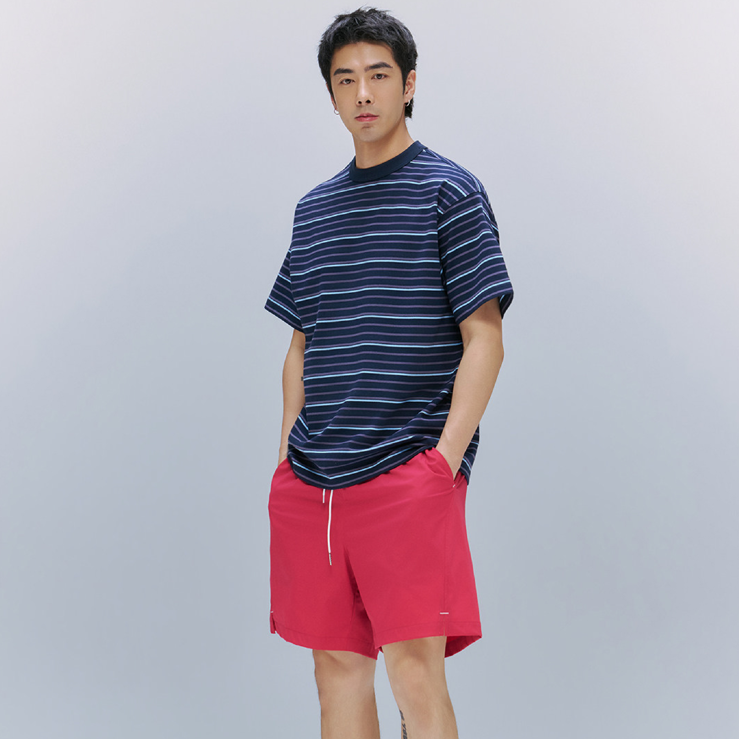 TANOXI Color-Block Stripe Tee 撞色 條紋短Tee [TNX-T428]