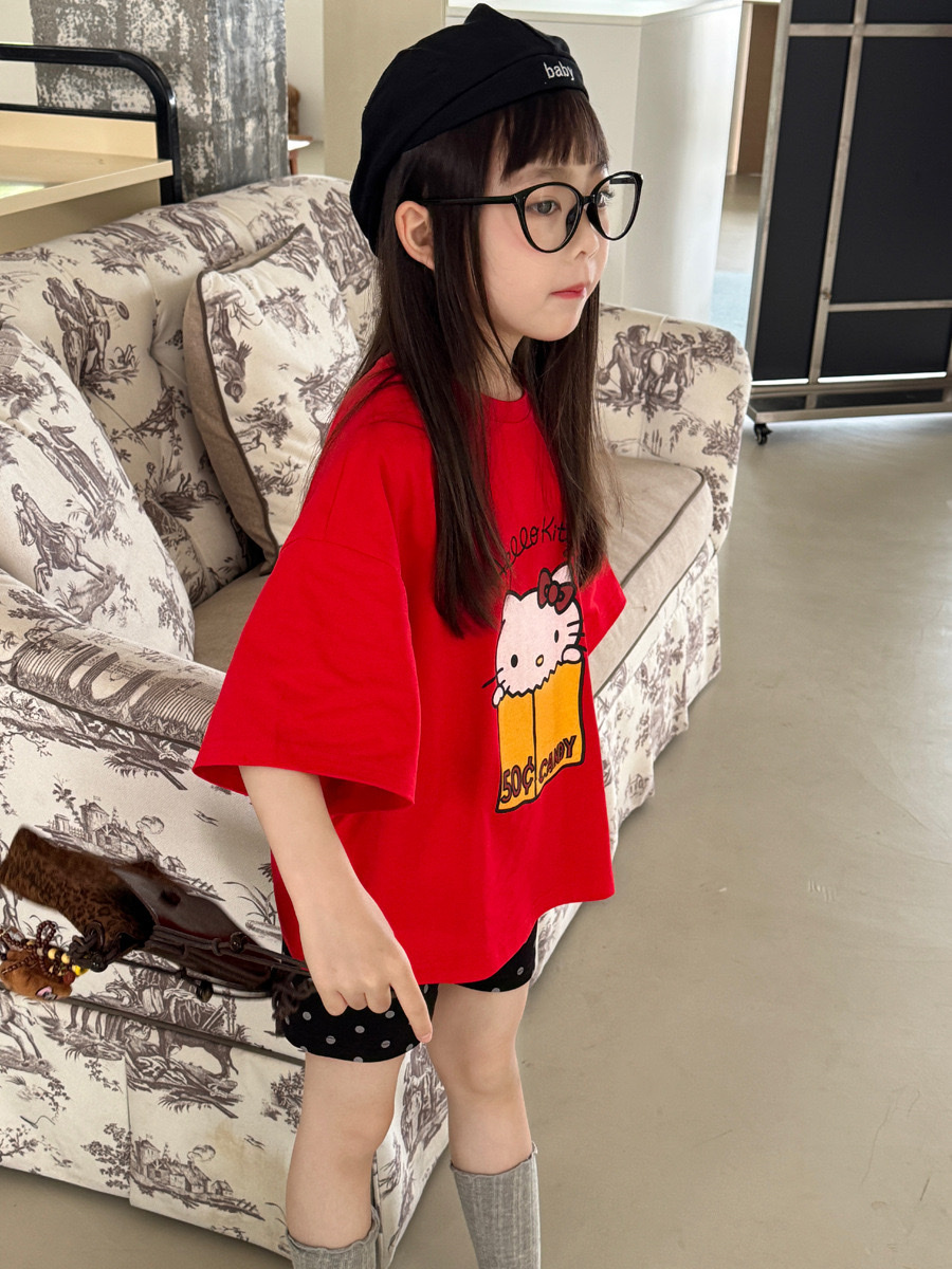棉質慵懶寬鬆小貓上衣