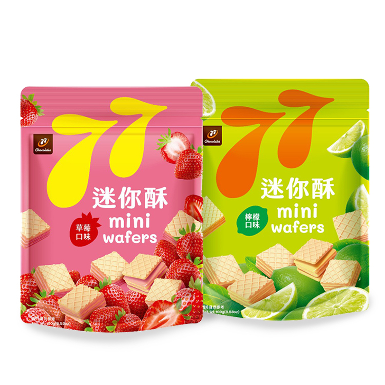 【77】迷你酥100g-檸檬/草莓 迷你酥 77乳加 檸檬 草莓  餅乾