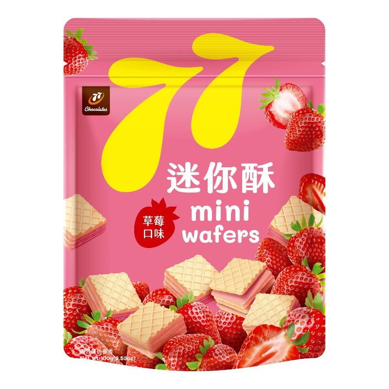 【77】迷你酥100g-檸檬/草莓 迷你酥 77乳加 檸檬 草莓  餅乾