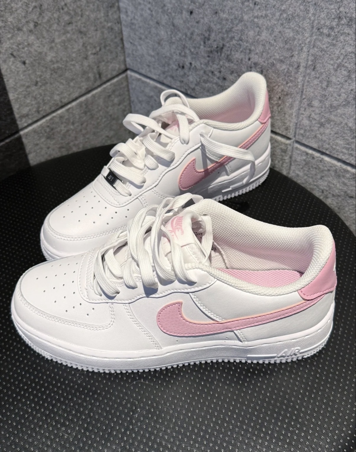 大童鞋 女鞋 NIKE AIR FORCE 1 GS 白粉 皮革 經典 休閒鞋【CT3839-124】AF1 WAF1
