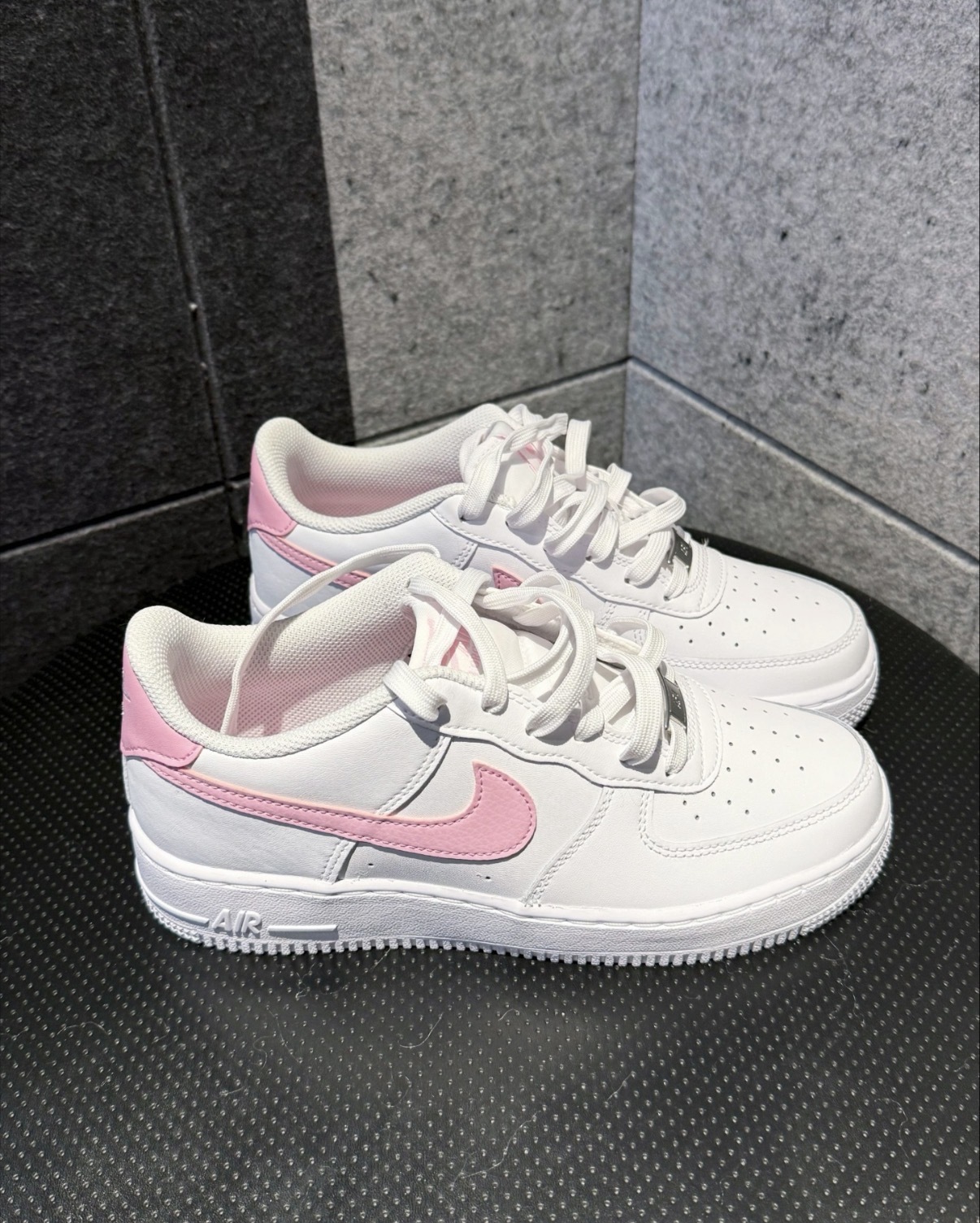 大童鞋 女鞋 NIKE AIR FORCE 1 GS 白粉 皮革 經典 休閒鞋【CT3839-124】AF1 WAF1