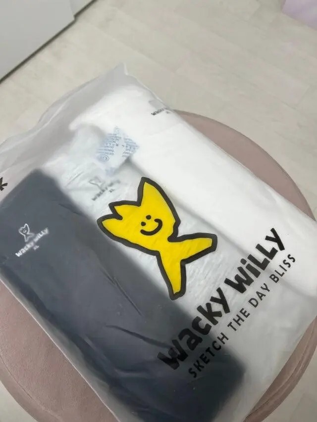 【預購】韓國代購 Wacky Willy 經典款 Kiki + Logo字 舒適素T 涼感材質 短Tee 三件組