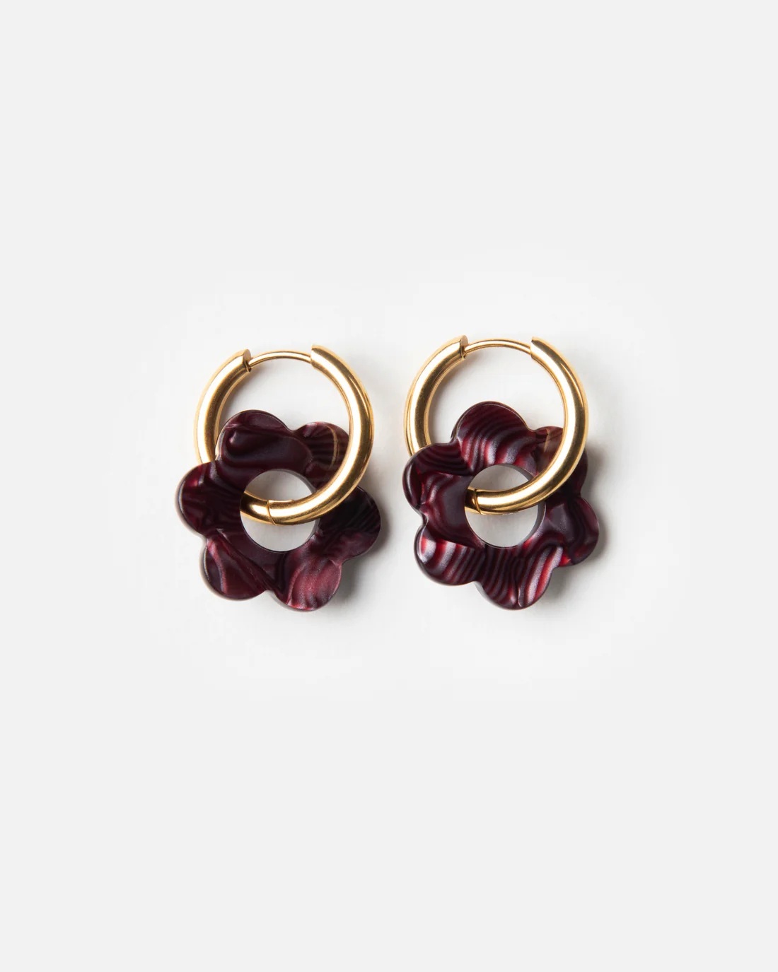 Kurage Ginza Earrings BABY FLEURETTE - Lie de vin