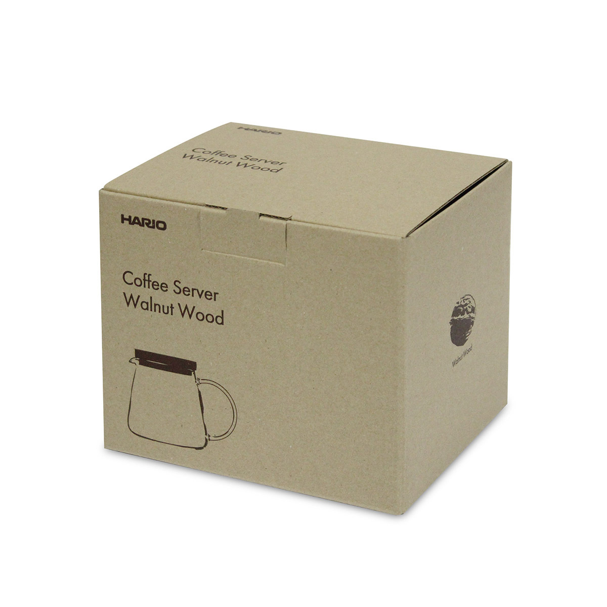 日本HARIO 胡桃木系列 V60 600ml 玻璃咖啡壺-VBS-60-WN