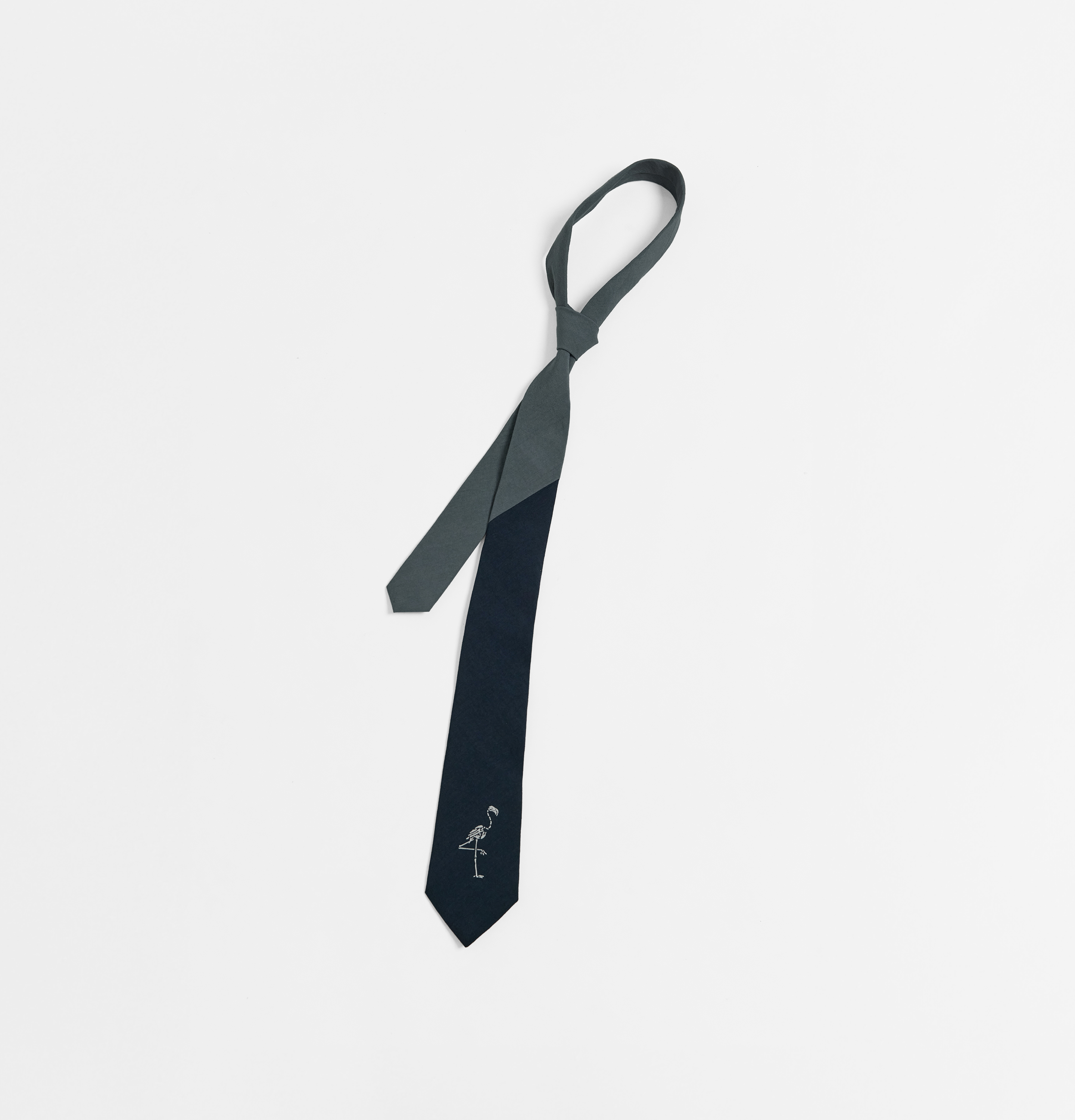 MELSIGN - Two-Tone Crane Tie - Navy