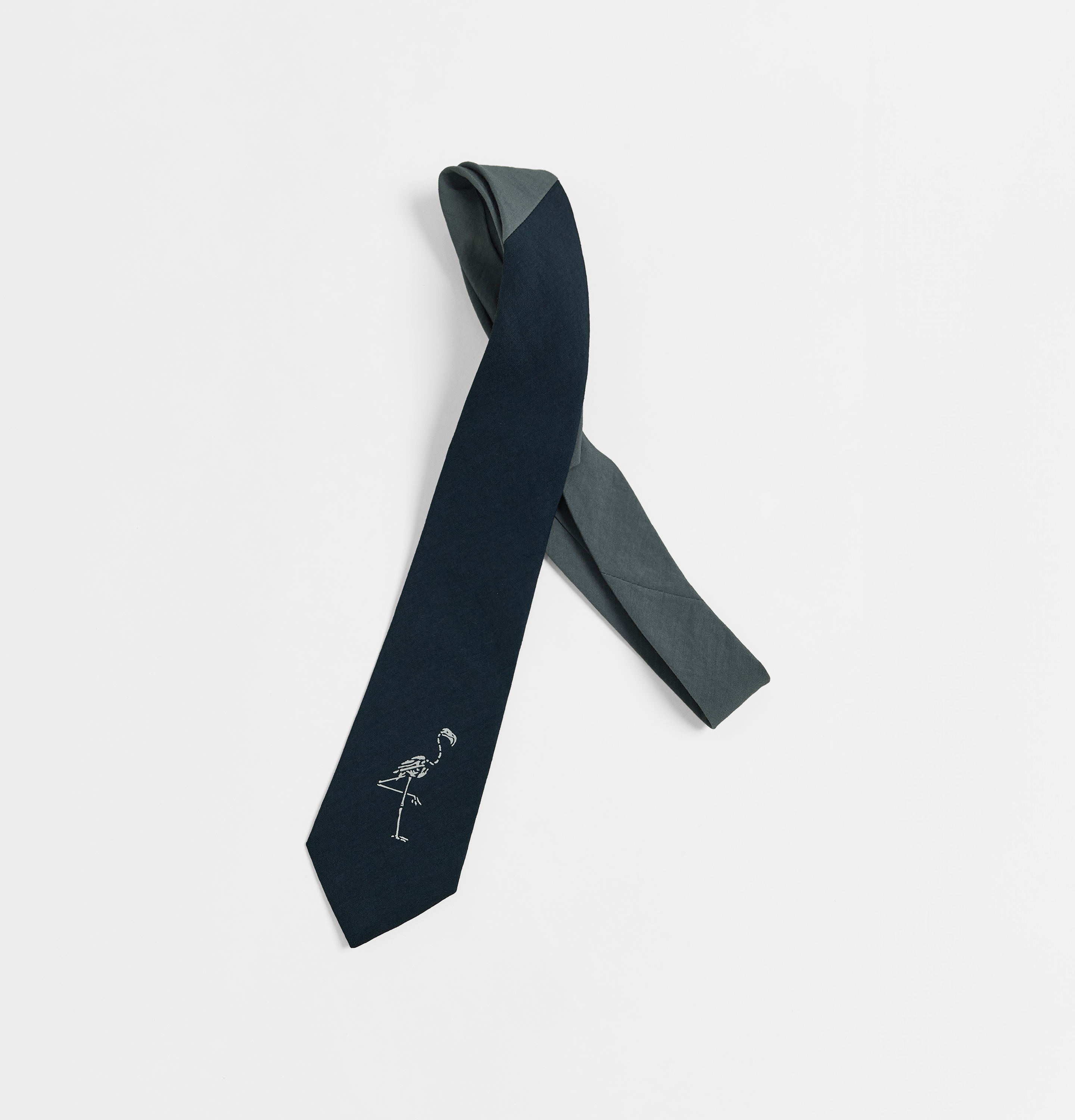 MELSIGN - Two-Tone Crane Tie - Navy