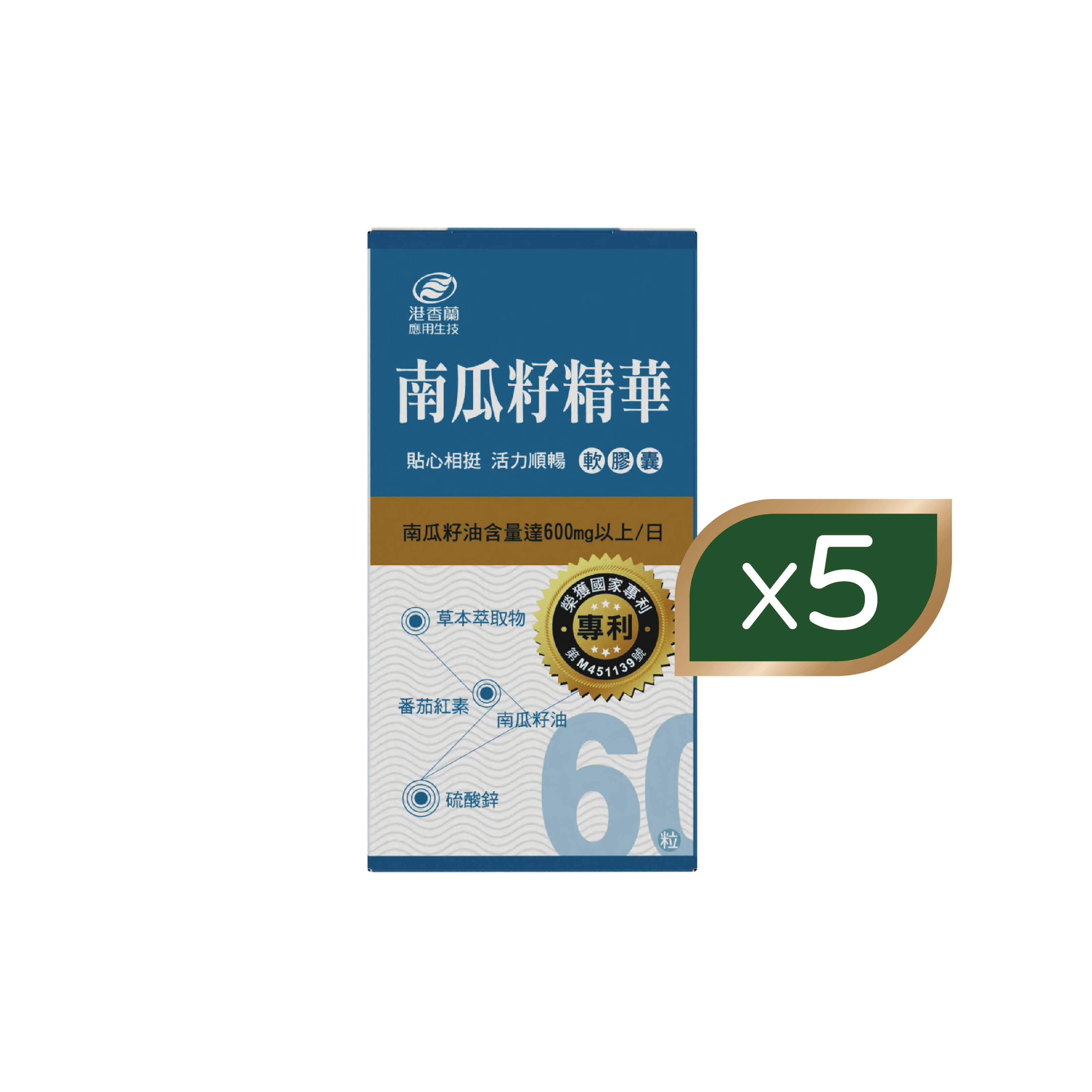 【5入現省 $1100】南瓜籽精華60粒 X 5入組 $2199⚡激殺 4 折