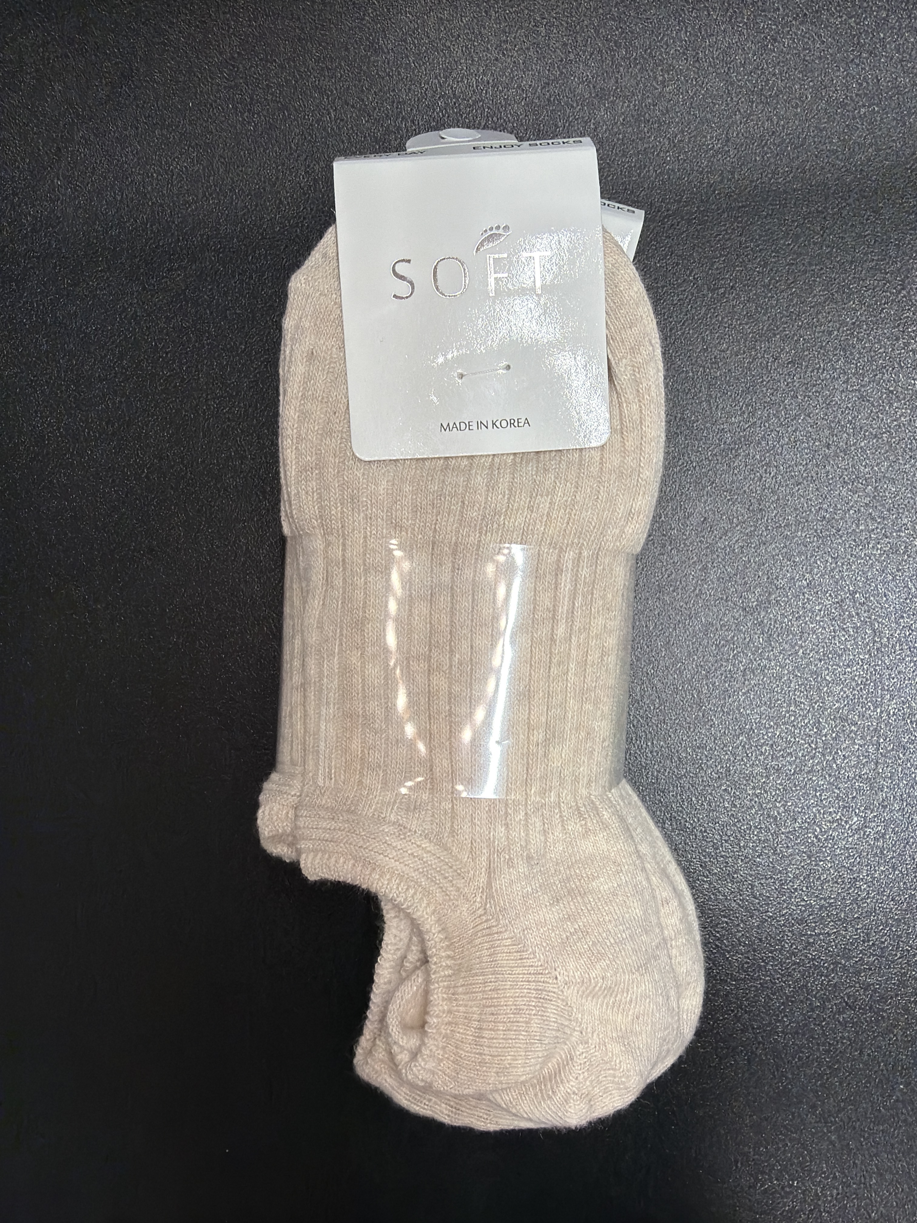 TB52 韓國製淨色女裝船襪 -燕麥色 5對