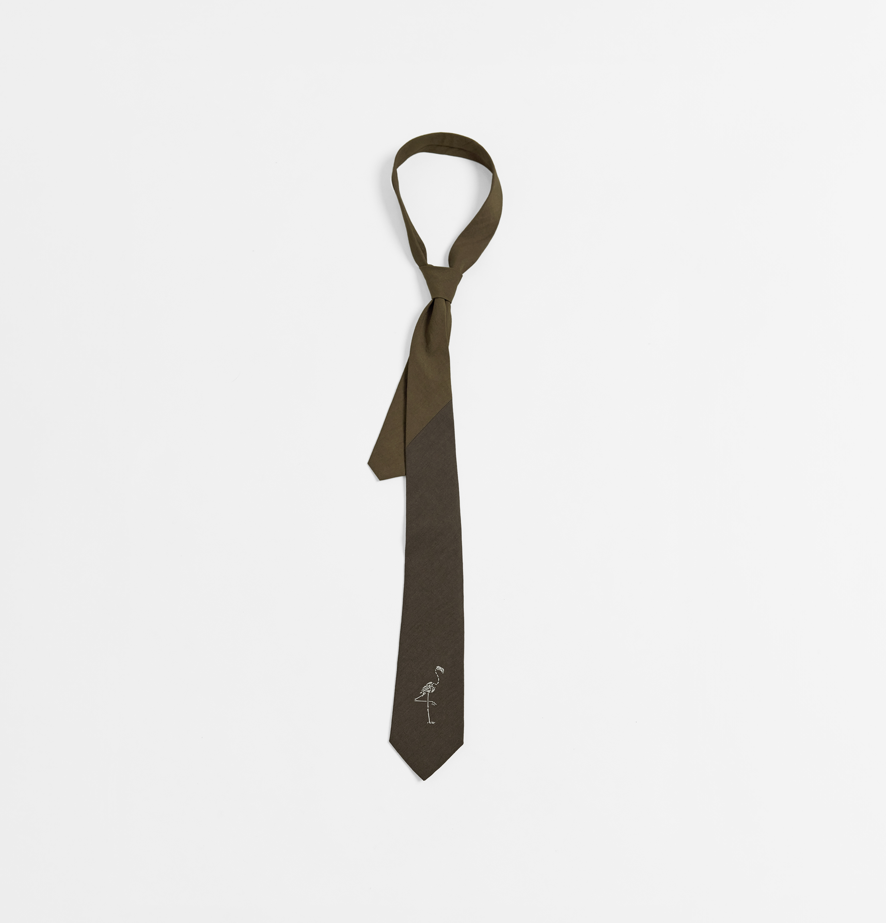 MELSIGN - Two-Tone Crane Tie - Brown