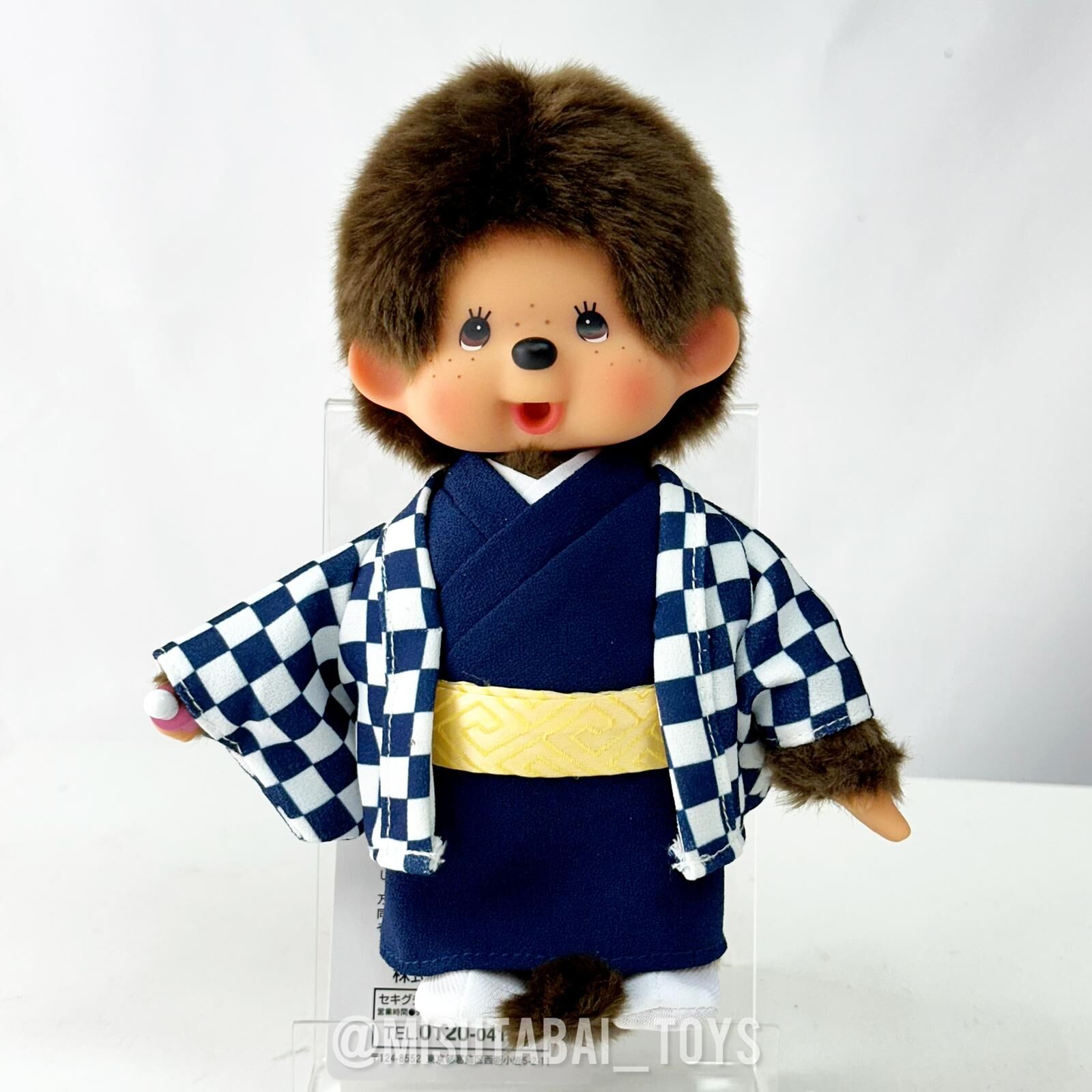 Monchhichi Plaid Blue Kimono Plush Doll (Boy)