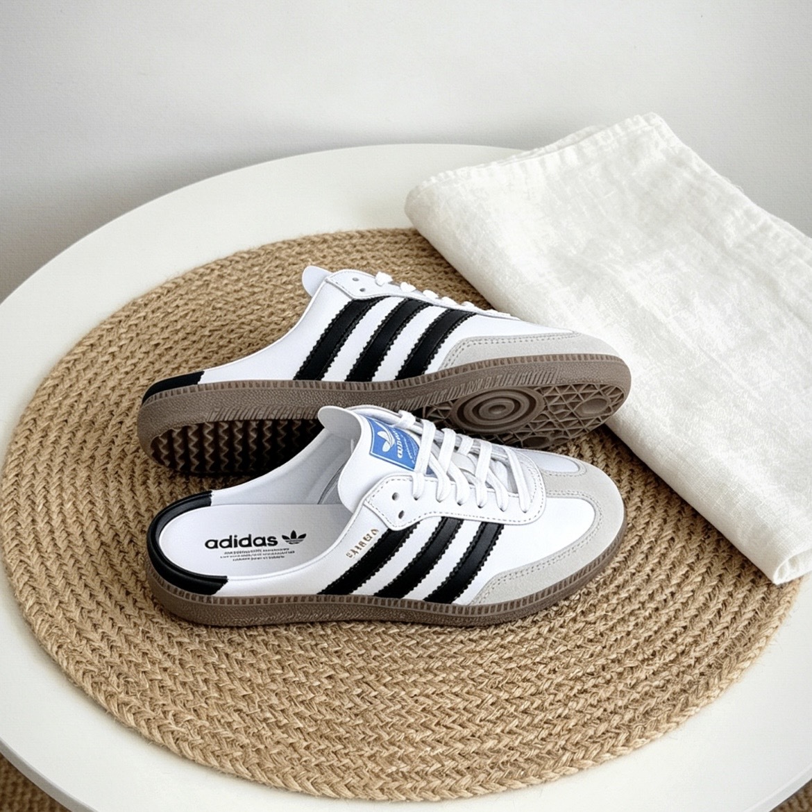 ADIDAS SAMBA OG 白色 經典 包頭 穆勒鞋 半拖 男女同款 LB3814