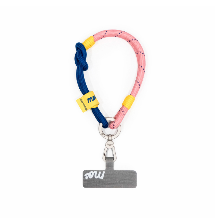 PRISMATICA | Knotted Wrist Strap for Mobile Phone - Coral/Navy