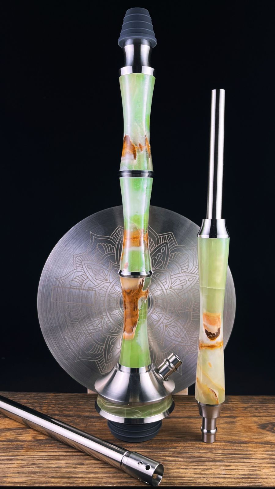 Special Hookah Triple 2.0 - green onyx - Silver
